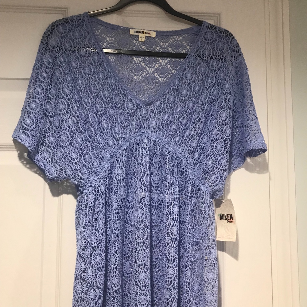 Lavender Cold-Shoulder Crochet Cover-Up
